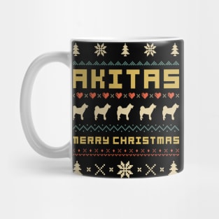 Akitas Ugly Christmas Sweater Vintage Retro Mug